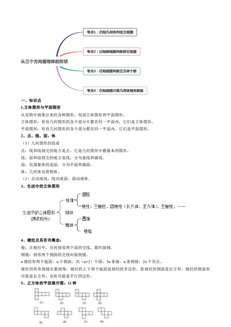 4.1几何图形讲练（解析版）（人教版）_初中全科电子版试卷练习试题_数学_7上初中人教版数学练习、试卷24新版已更新_人教数学七年级上课时练习（109份）