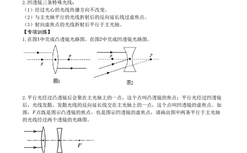专题06透镜及透镜成像作图（原卷版）_初中全科电子版试卷练习试题_物理_8年级上册物理试题_人教版物理八年级上专项练习（040份）