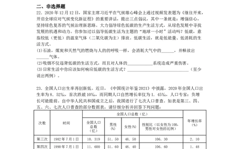 4.7.1分析人类活动对生态环境的影响-（人教版）（原卷版）_初中全科电子版试卷练习试题_生物_生物人教版7下练习_人教生物7年级下课时练习40份