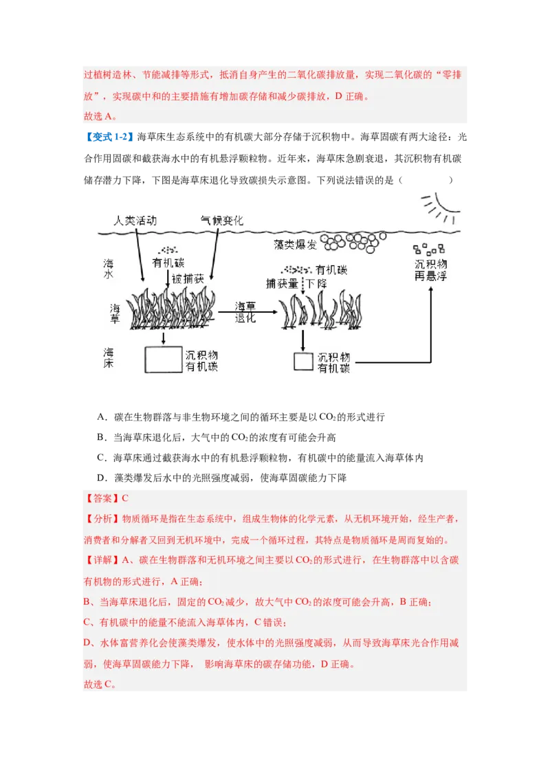 专题17生态系统（7大题型）（解析版）_2025年新高考资料_一轮复习_备战2025年高考生物一轮复习题型全覆盖（新高考通用）