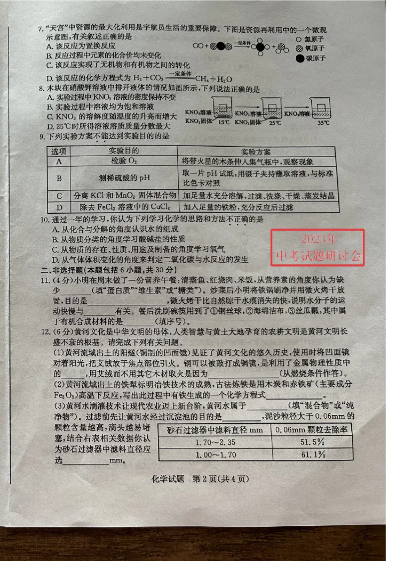 2023菏泽化学试卷+答案(图片版)_山东历年中考真题_山东省历年中考真题2013~2024_初中化学历年真题（2013-2024）
