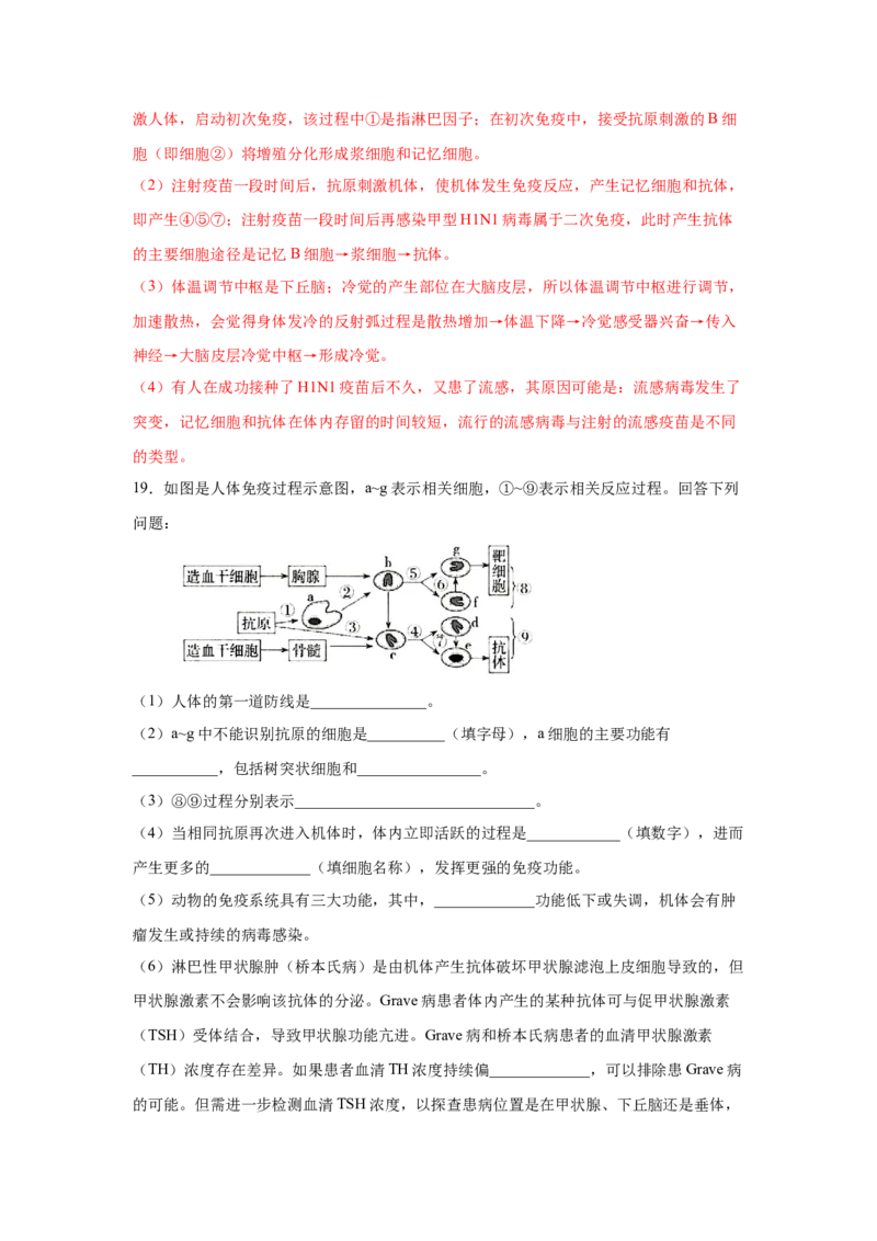 专题25免疫调节（教师版）_新高考复习资料_2023年新高考复习资料_二轮复习_增分要点2023高考生物二轮复习专题解读和分层训练291073137_专题25免疫调节