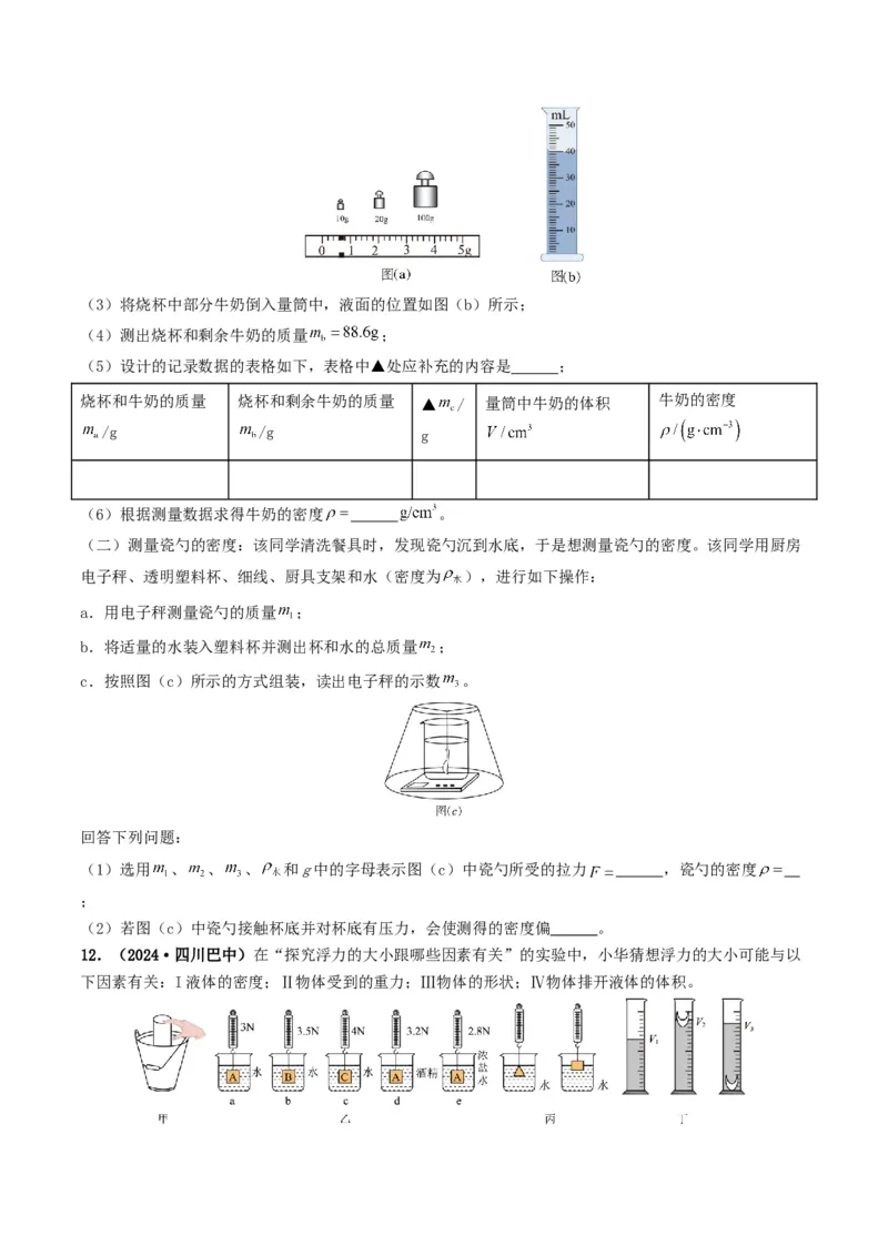 题型02特殊方法测密度-备战2025年中考物理真题题源解密（全国通用）（原卷版）_8、物理总复习_2025年中考复习资料_备战2025年中考物理真题题源讲义（全国通用）