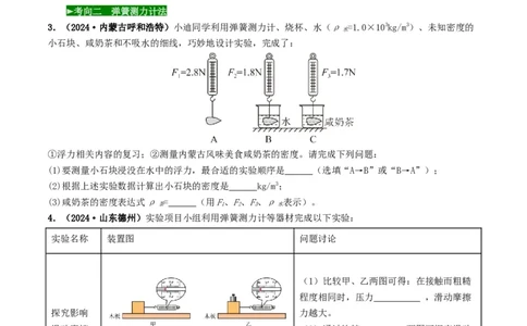 题型02特殊方法测密度-备战2025年中考物理真题题源解密（全国通用）（原卷版）_8、物理总复习_2025年中考复习资料_备战2025年中考物理真题题源讲义（全国通用）