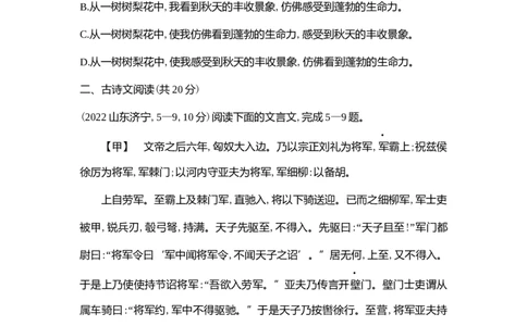 2022山东济宁语文试卷+答案+解析(word整理版)_山东历年中考真题_山东省历年中考真题2013~2024_初中语文历年真题（2013-2024）