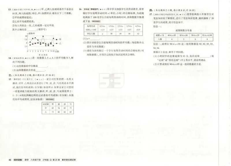 2025春53初中试卷数学沪科版8年级下册(1)_初中全科电子版试卷练习试题_初中全科《53中考试卷》2025版（多版本）
