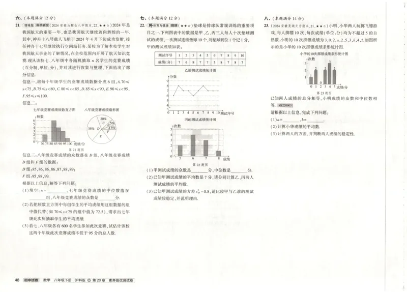 2025春53初中试卷数学沪科版8年级下册(1)_初中全科电子版试卷练习试题_初中全科《53中考试卷》2025版（多版本）