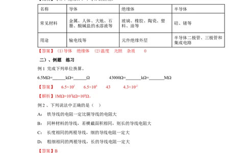 16.3+电阻（解析版）_初中全科电子版试卷练习试题_物理_9年级上下册物理试题_人教版物理九年级全一册课时练习（45份）_课时练习