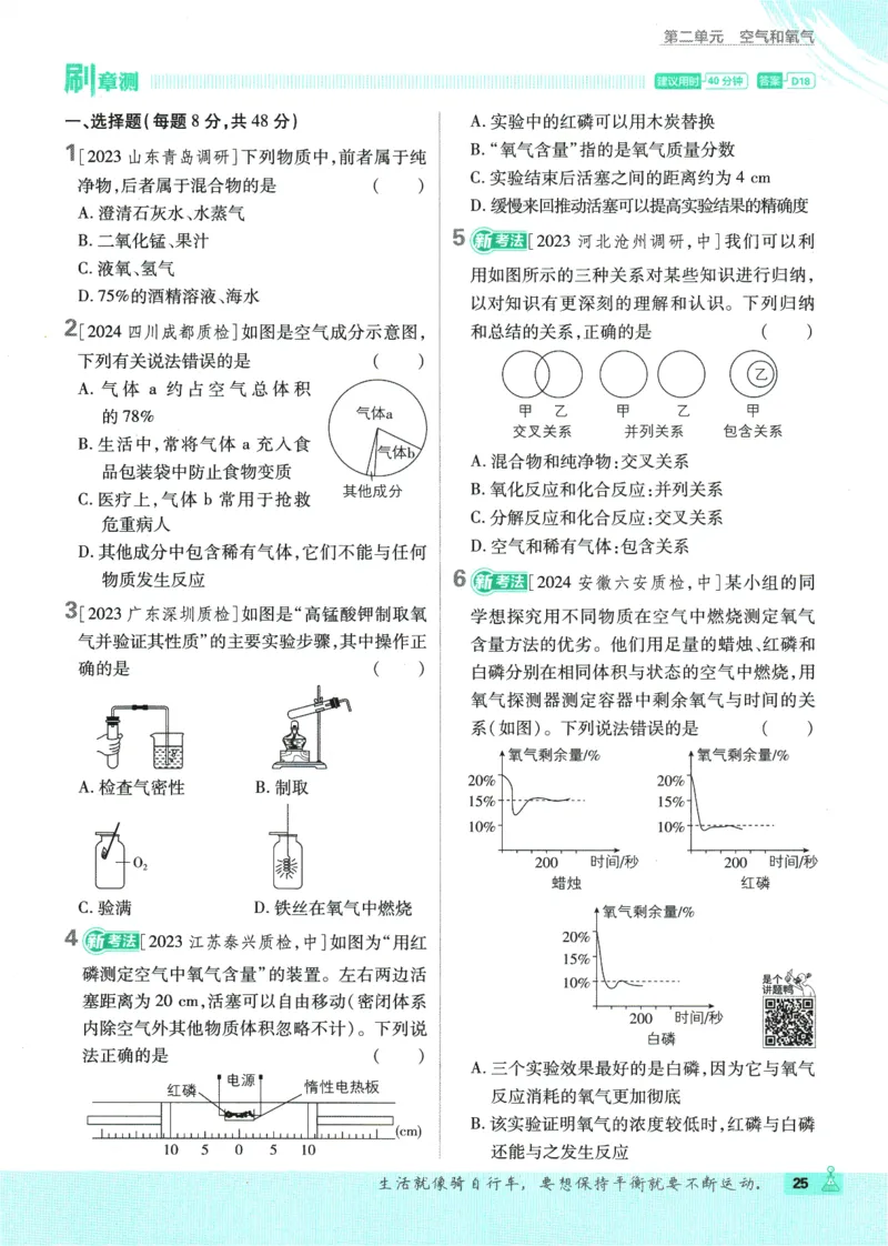 2025版《初中必刷题》化学RJ9上_初中全科电子版试卷练习试题_25初中必刷题_2025版《初中必刷题》化学RJ9上