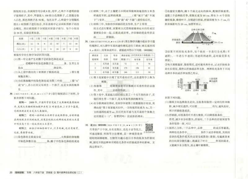 2025春53初中试卷生物苏教版8年级下册(1)_初中全科电子版试卷练习试题_初中全科《53中考试卷》2025版（多版本）