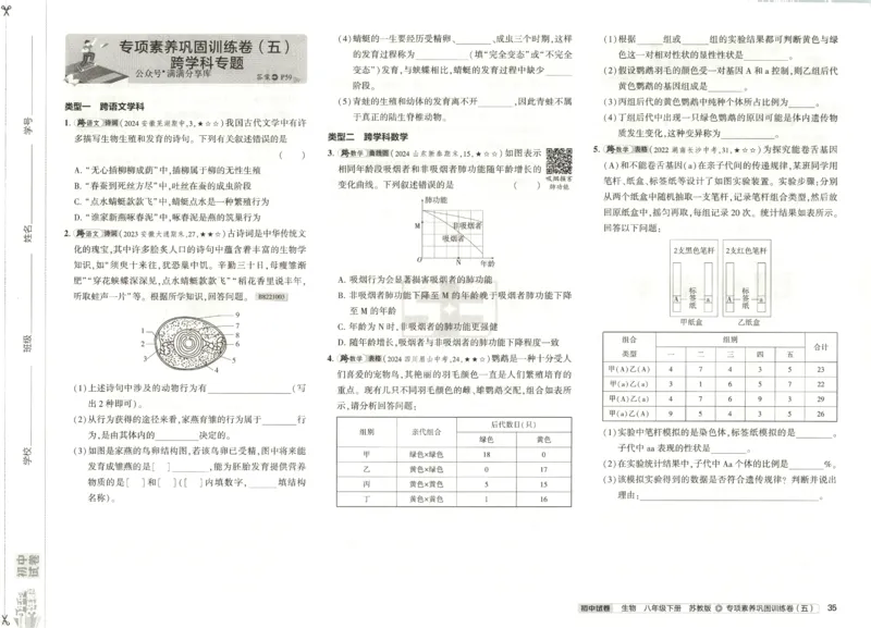 2025春53初中试卷生物苏教版8年级下册(1)_初中全科电子版试卷练习试题_初中全科《53中考试卷》2025版（多版本）