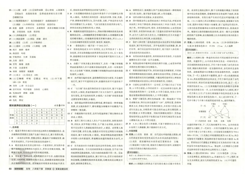 2025春53初中试卷生物苏教版8年级下册(1)_初中全科电子版试卷练习试题_初中全科《53中考试卷》2025版（多版本）