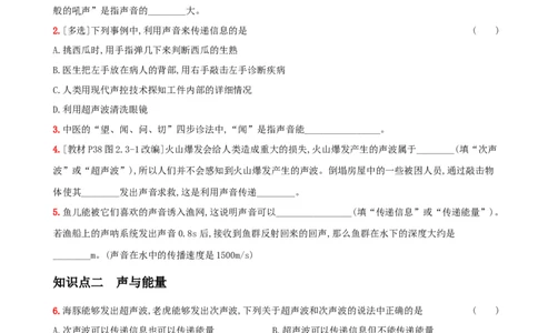 2.3声的利用－八年级物理上册新视角培优集训（人教版）_初中全科电子版试卷练习试题_物理_8年级上册物理试题_人教版物理八年级上课时练习（104份）_课时练习第3套26