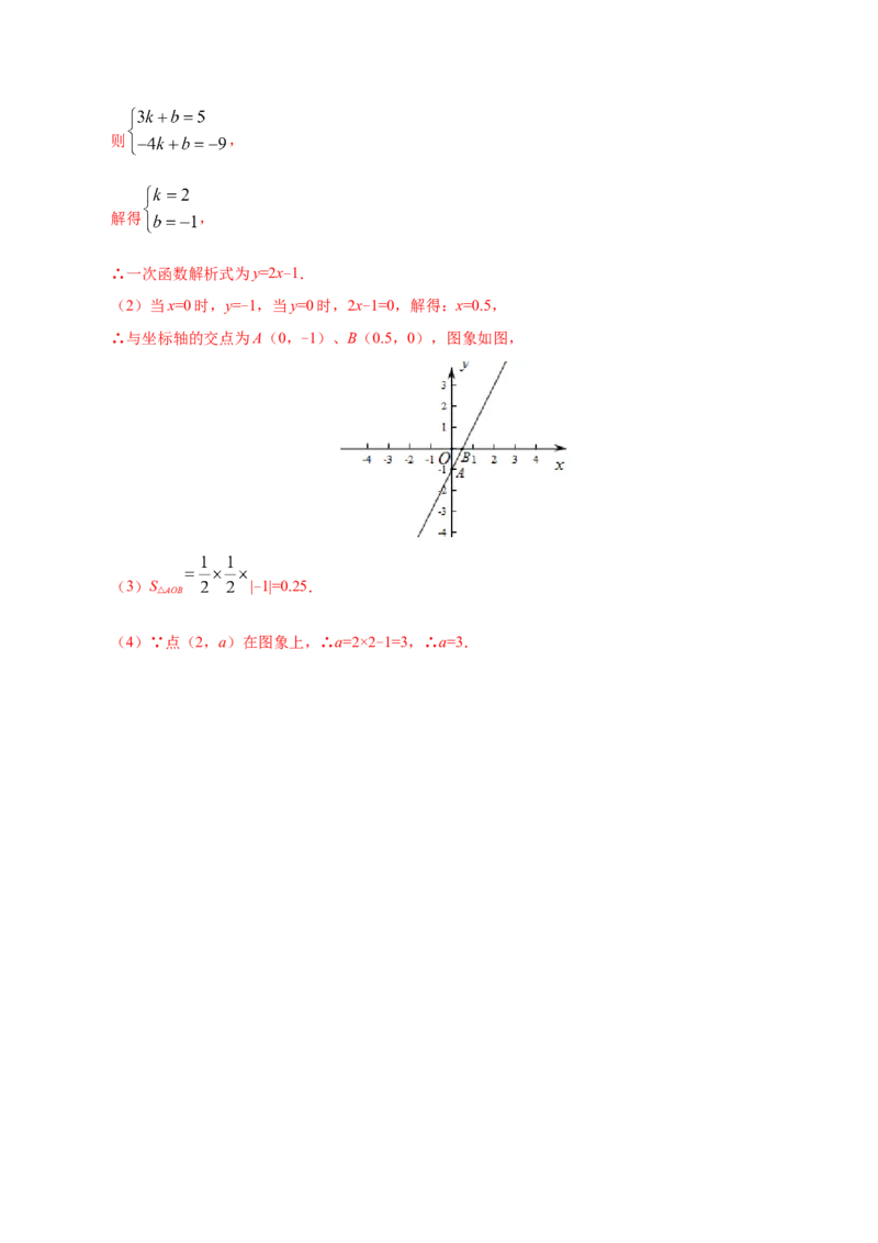 19.2.2一次函数-八年级数学人教版（解析版）_初中全科电子版试卷练习试题_数学_8下初中人教版数学练习、试卷_人教数学八年级下课时练习（070份）