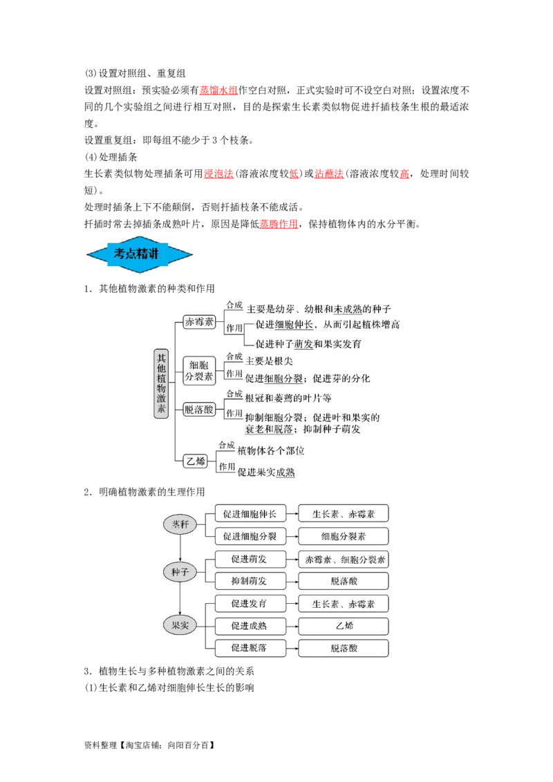 专题27植物生命活动的调节（串讲）（解析版）_新高考复习资料_2024年新高考复习资料_一轮复习资料_完备战2024年高考生物一轮复习串讲精练（新高考专用）_串讲_解析版