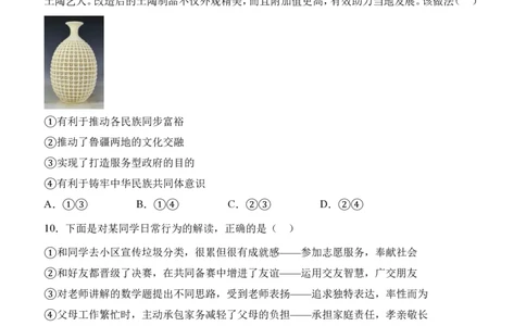 统考道法2025年山东省统一命题中考道法试卷_山东历年中考真题_山东省2025中考题_山东省统考（临沂、枣庄、聊城、菏泽）_道法（真题+答案）