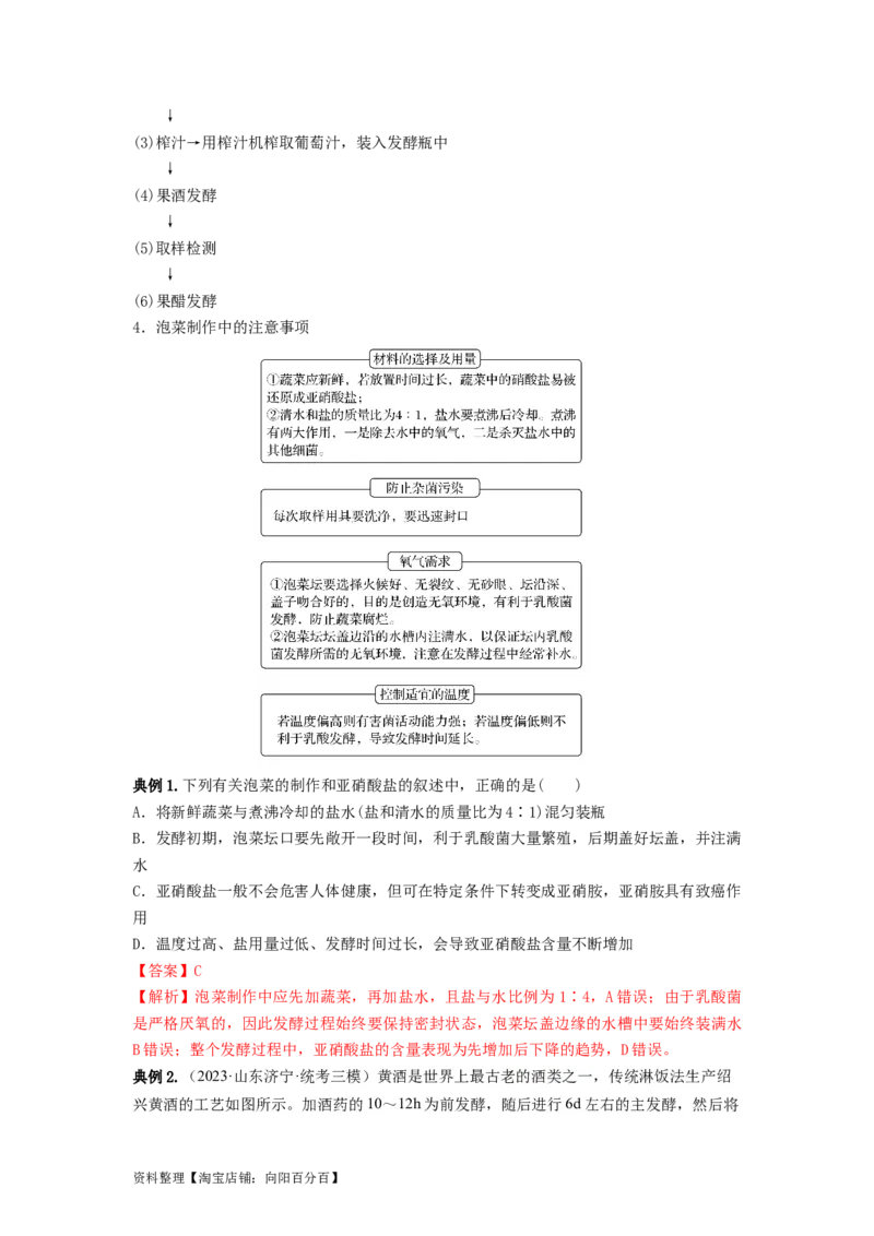专题36发酵技术与发酵工程的应用（串讲）（解析版）_新高考复习资料_2024年新高考复习资料_一轮复习资料_完备战2024年高考生物一轮复习串讲精练（新高考专用）_串讲_解析版