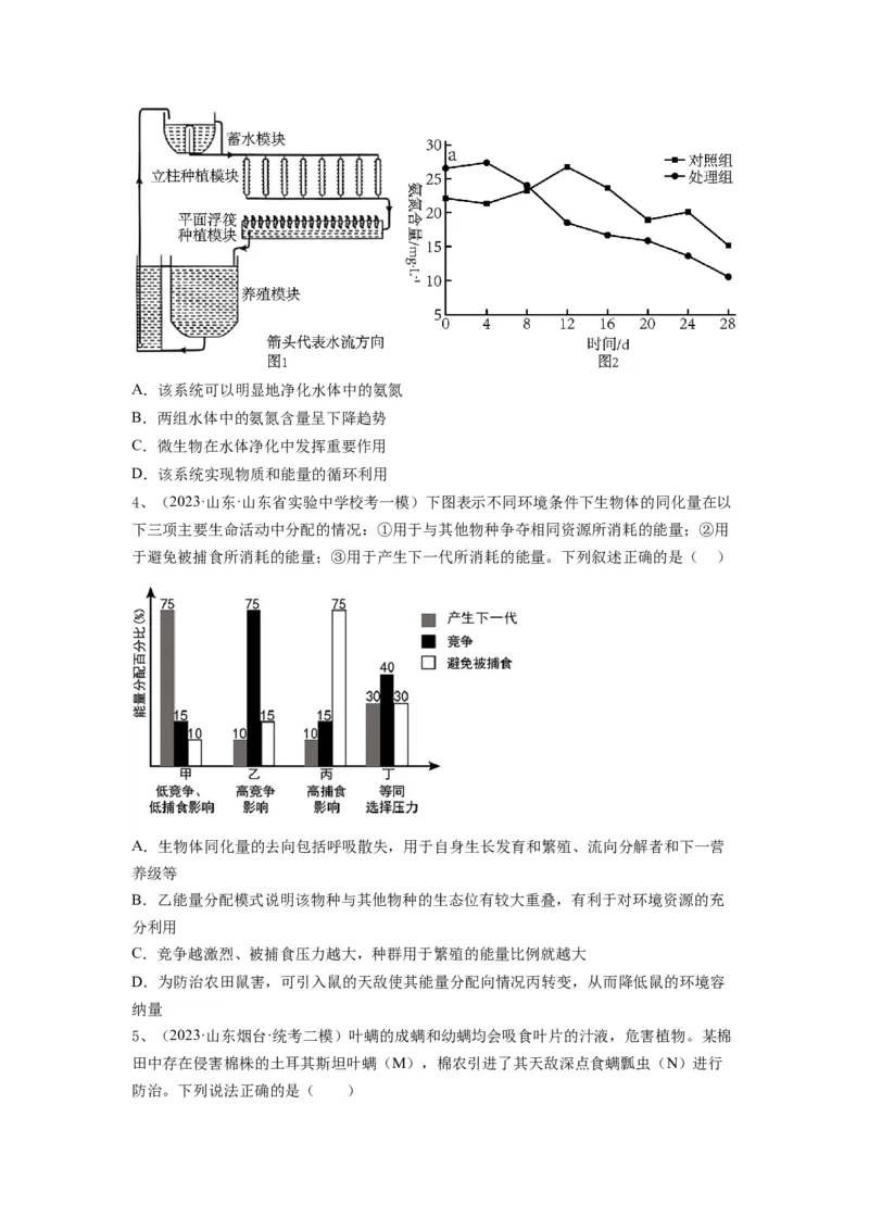 专题30生态系统的结构与能量流动（精练）（原卷版）_新高考复习资料_2024年新高考复习资料_一轮复习资料_完备战2024年高考生物一轮复习串讲精练（新高考专用）_精练