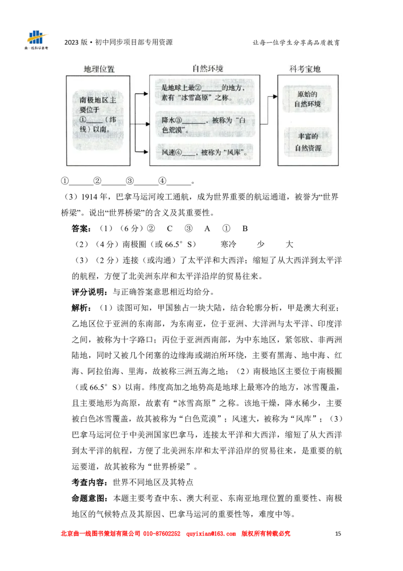 地理&mdash;&mdash;山东省济南市pdf版，含答案全解全析(1)(1)_山东历年中考真题_山东省历年中考真题2013~2024_初中地理历年真题（2013-2024）