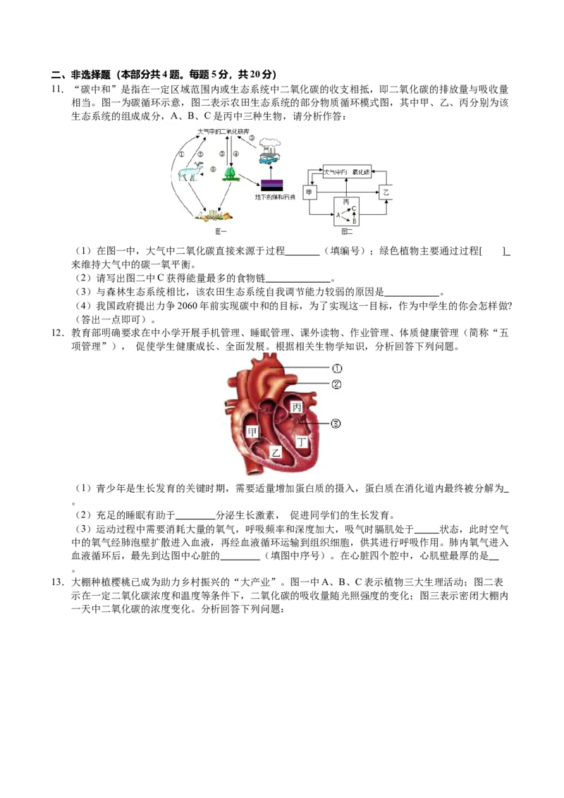 2024年中考押题预测卷（徐州卷）-生物（考试版A4）_初中全科电子版试卷练习试题_生物_2024中考模拟题生物(1)_押题预测