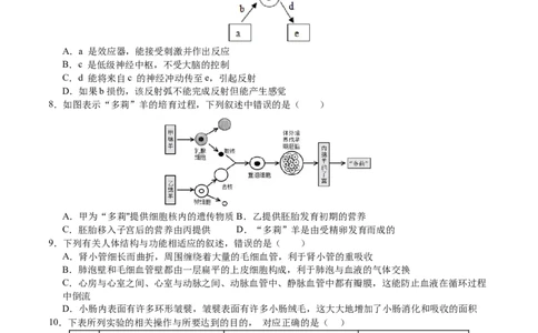 2024年中考押题预测卷（徐州卷）-生物（考试版A4）_初中全科电子版试卷练习试题_生物_2024中考模拟题生物(1)_押题预测