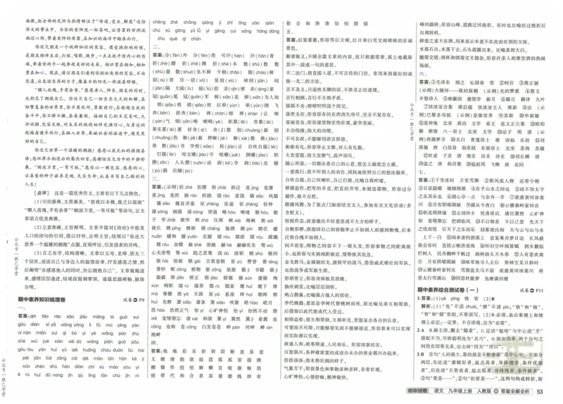 2025版53初中试卷语文人教版9年级上册_初中全科电子版试卷练习试题_初中全科《53中考试卷》2025版（多版本）_2025版53初中试卷9年级上下册人教版(1)