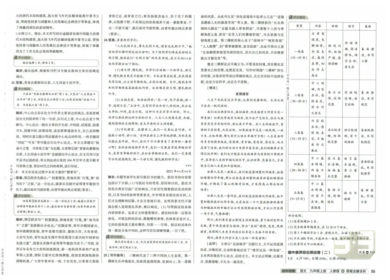 2025版53初中试卷语文人教版9年级上册_初中全科电子版试卷练习试题_初中全科《53中考试卷》2025版（多版本）_2025版53初中试卷9年级上下册人教版(1)