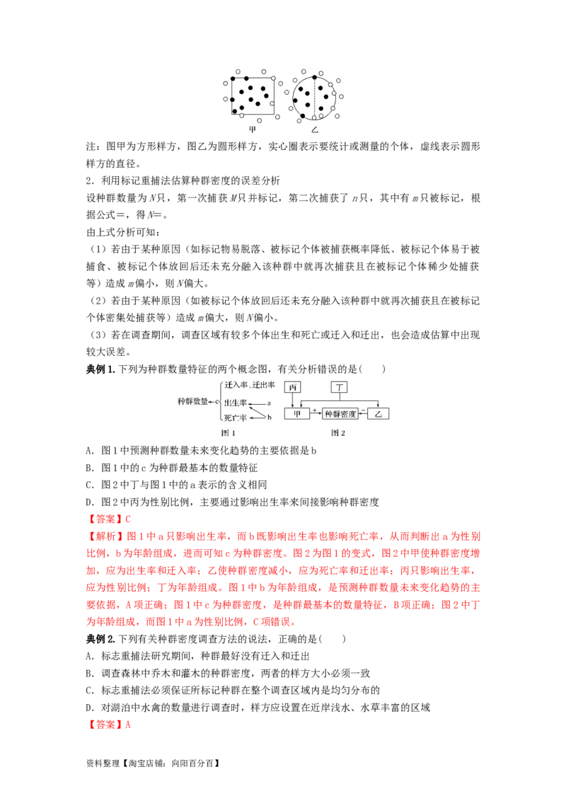 专题28种群的特征和数量变化（串讲）（解析版）_新高考复习资料_2024年新高考复习资料_一轮复习资料_完备战2024年高考生物一轮复习串讲精练（新高考专用）_串讲_解析版
