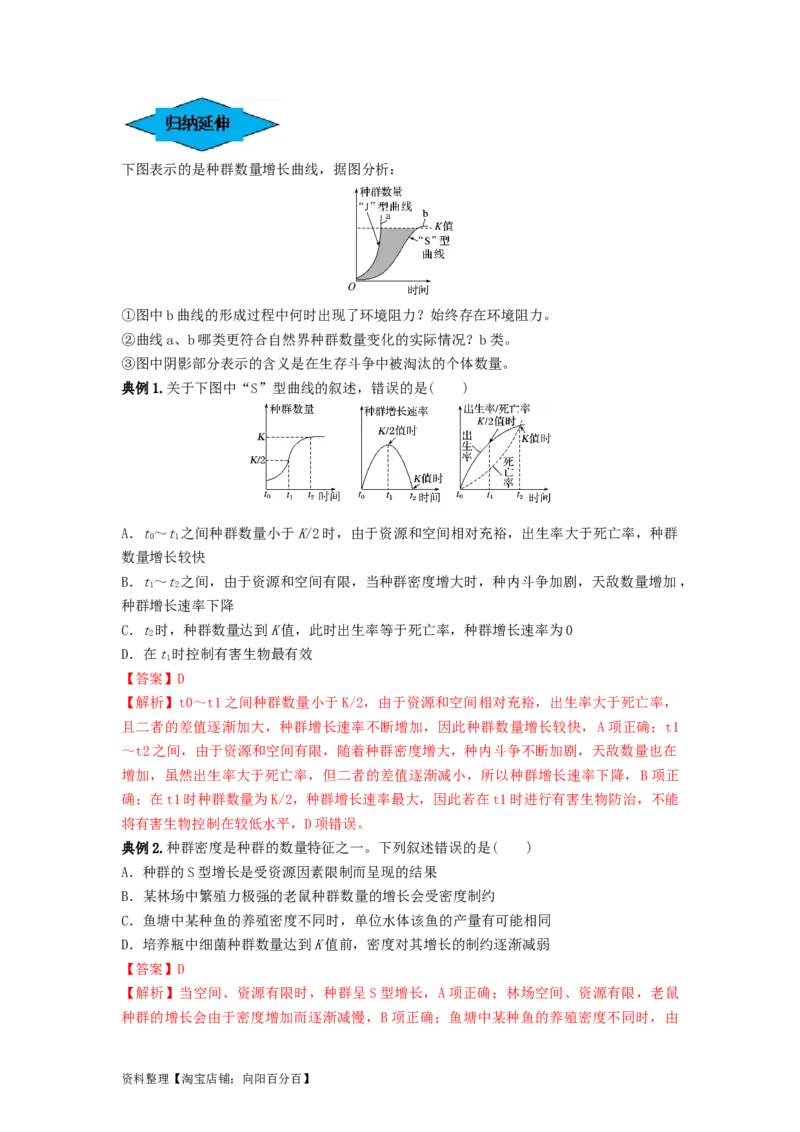 专题28种群的特征和数量变化（串讲）（解析版）_新高考复习资料_2024年新高考复习资料_一轮复习资料_完备战2024年高考生物一轮复习串讲精练（新高考专用）_串讲_解析版