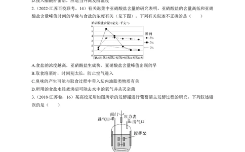 专题15发酵工程（测试卷）-2023年高考生物二轮复习讲练测（全国通用）（原卷版）_通用版（老高考）复习资料_2023年复习资料_二轮复习_2023年高考生物二轮复习讲练测（全国通用）