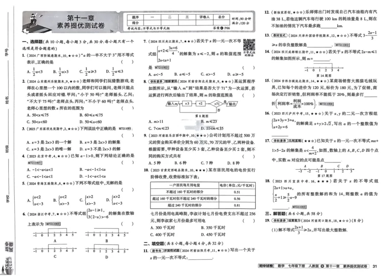 2025春53初中试卷数学人教版7年级下册_初中全科电子版试卷练习试题_初中全科《53中考试卷》2025版（多版本）_2025春53初中试卷7年级下册人教版(1)