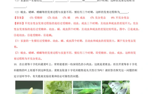 7.1.2昆虫的生殖和发育（重点练）-（人教版）（解析版）_初中全科电子版试卷练习试题_生物_生物8下练习_人教生物8年级下课时练习51份