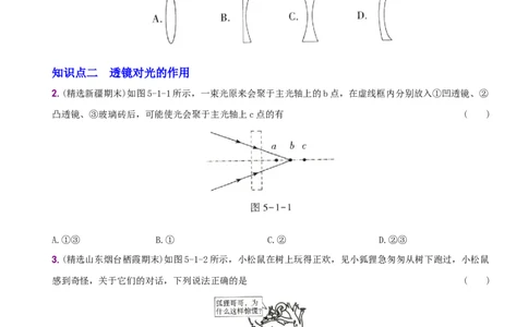 5.1透镜－八年级物理上册新视角培优集训（人教版）_初中全科电子版试卷练习试题_物理_8年级上册物理试题_人教版物理八年级上课时练习（104份）_课时练习第3套26