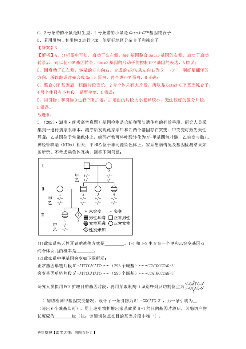 专题32基因工程（串讲）（解析版）_新高考复习资料_2024年新高考复习资料_一轮复习资料_完备战2024年高考生物一轮复习串讲精练（新高考专用）_串讲_解析版