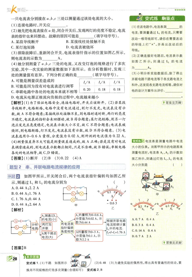 2025版《初中必刷题》物理RJ9上-狂K重点_初中全科电子版试卷练习试题_25初中必刷题_2025版《初中必刷题》物理RJ9上