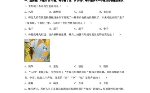 2025年山东省东营市中考物理真题及答案_山东历年中考真题_山东省2025中考题_东营市
