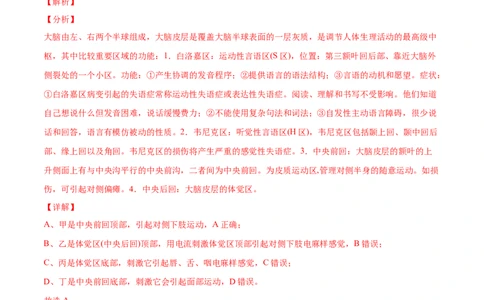 专题14神经调节-2020年高考真题和模拟题生物分项汇编（教师版含解析）_新高考复习资料_2022年新高考复习资料_2022年一轮复习最新版_1.2022年高考生物一轮复习全国通用版