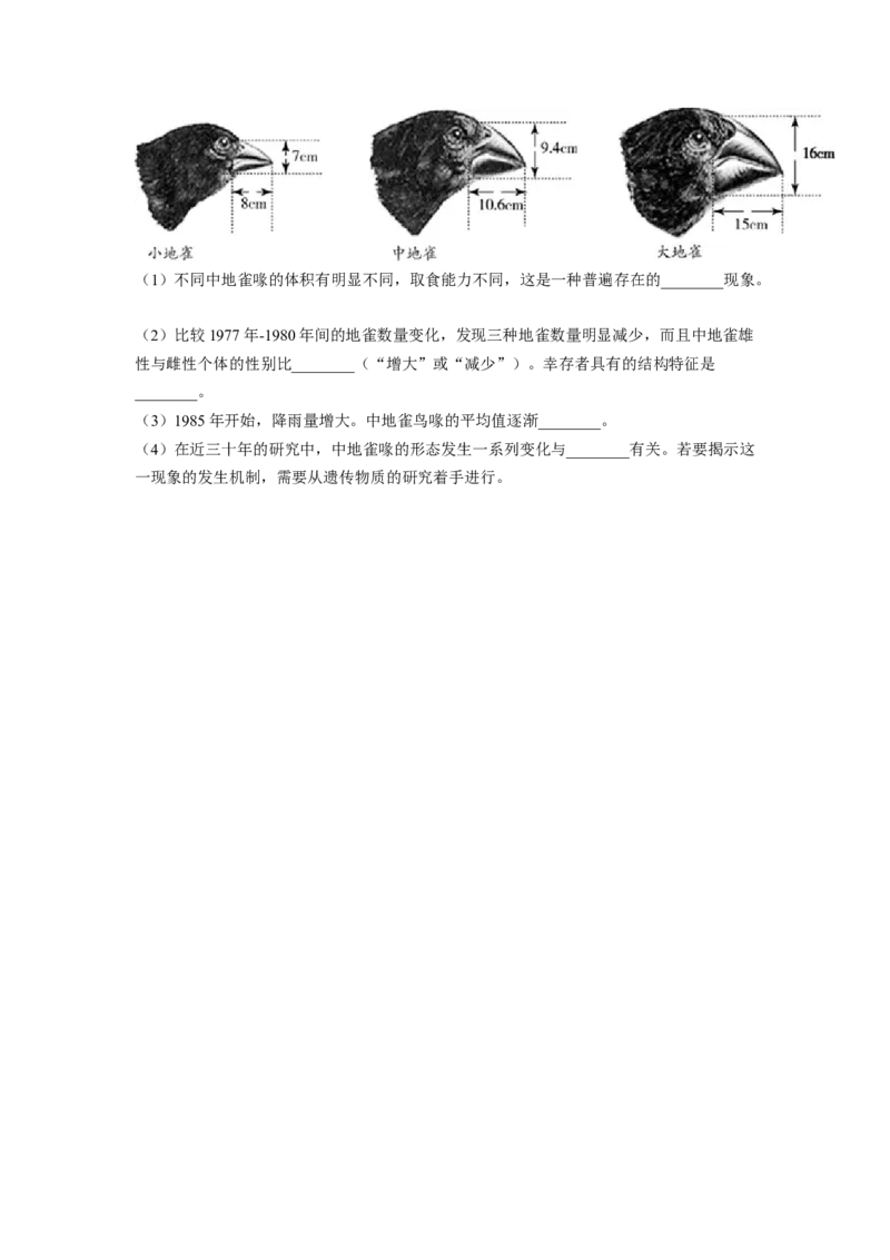 专题08生命起源和生物进化（原卷版）-2021-2022学年八年级上学期期末复习之重难点突破（人教版）_初中全科电子版试卷练习试题_生物_生物8上练习_人教生物8年级上专项练习23份