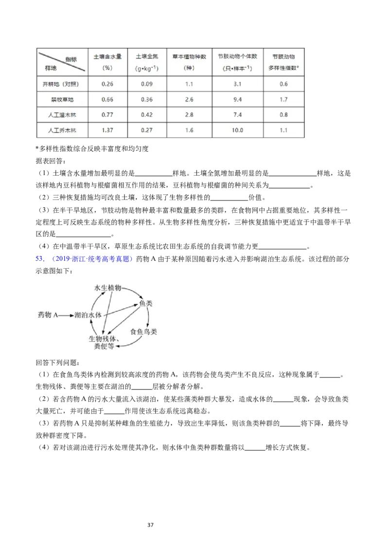 专题18种群和群落-学易金卷：五年（2019-2023）高考生物真题分项汇编（全国通用）（原卷版）_通用版（老高考）复习资料_2024年复习资料
