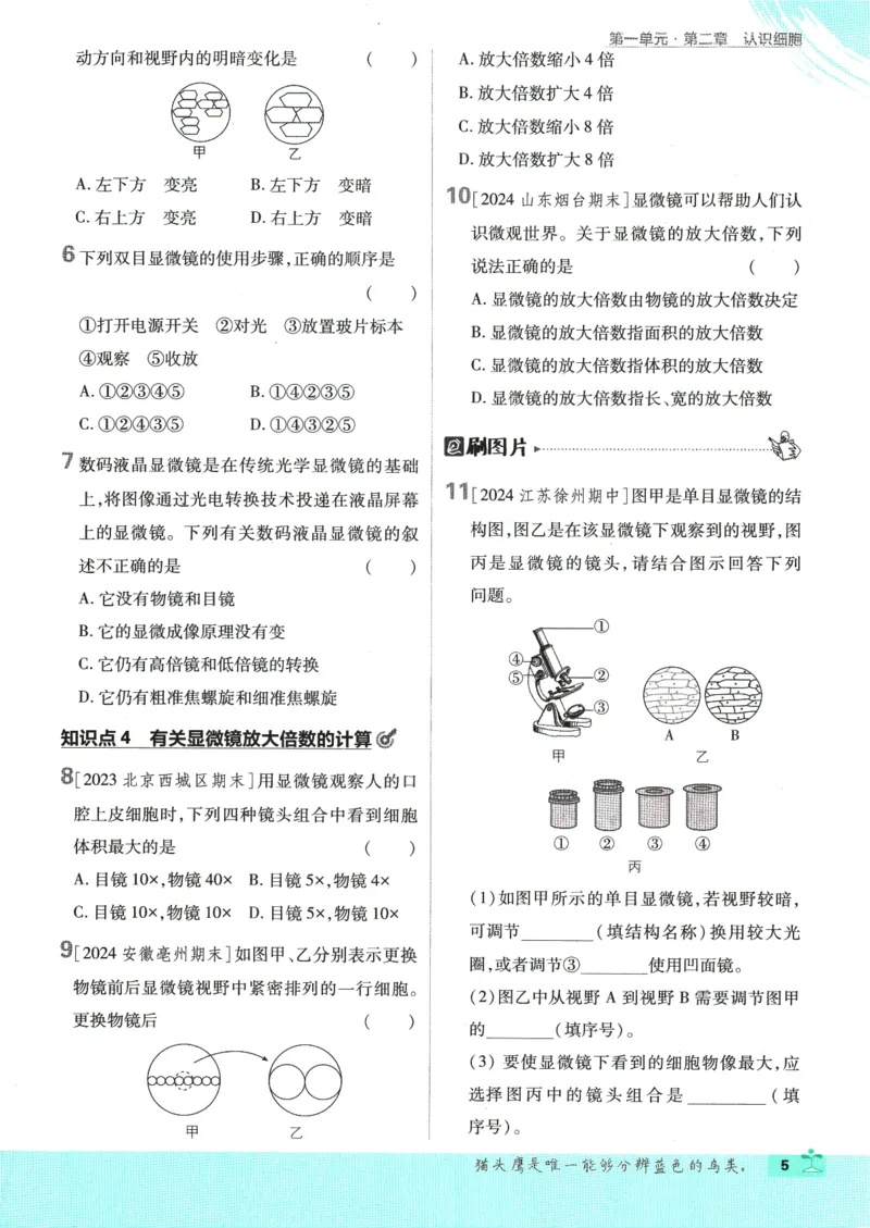 2025版《初中必刷题》生物RJ7上_初中全科电子版试卷练习试题_25初中必刷题_2025版《初中必刷题》生物RJ7上