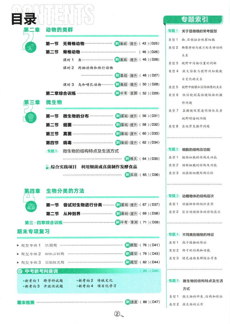 2025版《初中必刷题》生物RJ7上_初中全科电子版试卷练习试题_25初中必刷题_2025版《初中必刷题》生物RJ7上