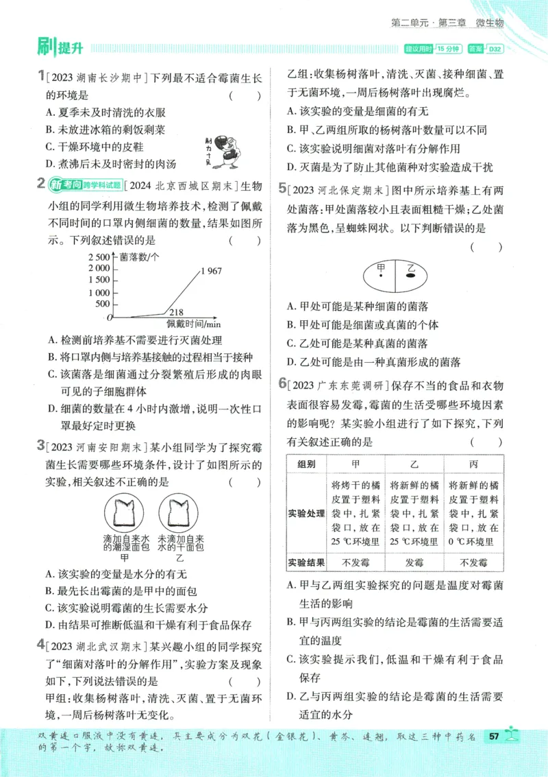 2025版《初中必刷题》生物RJ7上_初中全科电子版试卷练习试题_25初中必刷题_2025版《初中必刷题》生物RJ7上