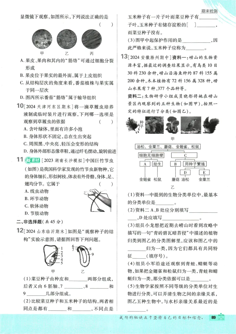 2025版《初中必刷题》生物RJ7上_初中全科电子版试卷练习试题_25初中必刷题_2025版《初中必刷题》生物RJ7上