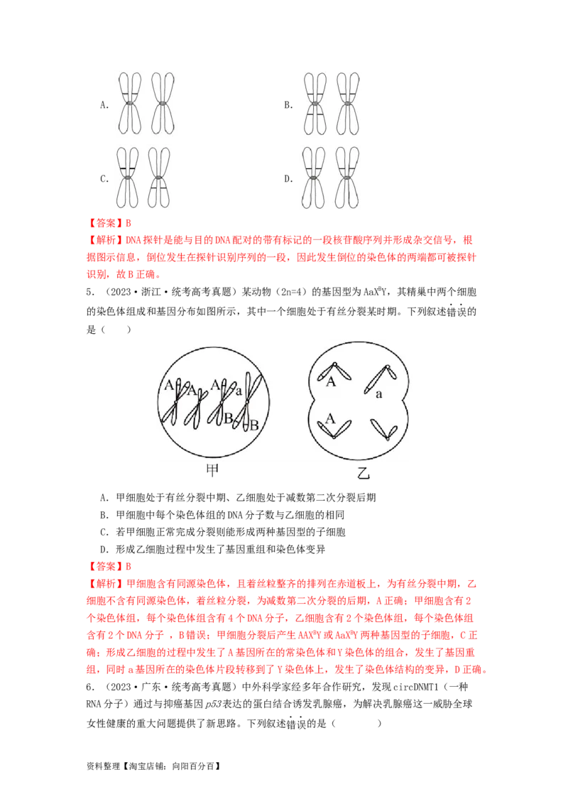 专题15变异、育种和进化（解析版）_通用版（老高考）复习资料_2024年复习资料_完备战2024年高考生物一轮复习抢分特训（全国通用）_教师版（含答案解析）