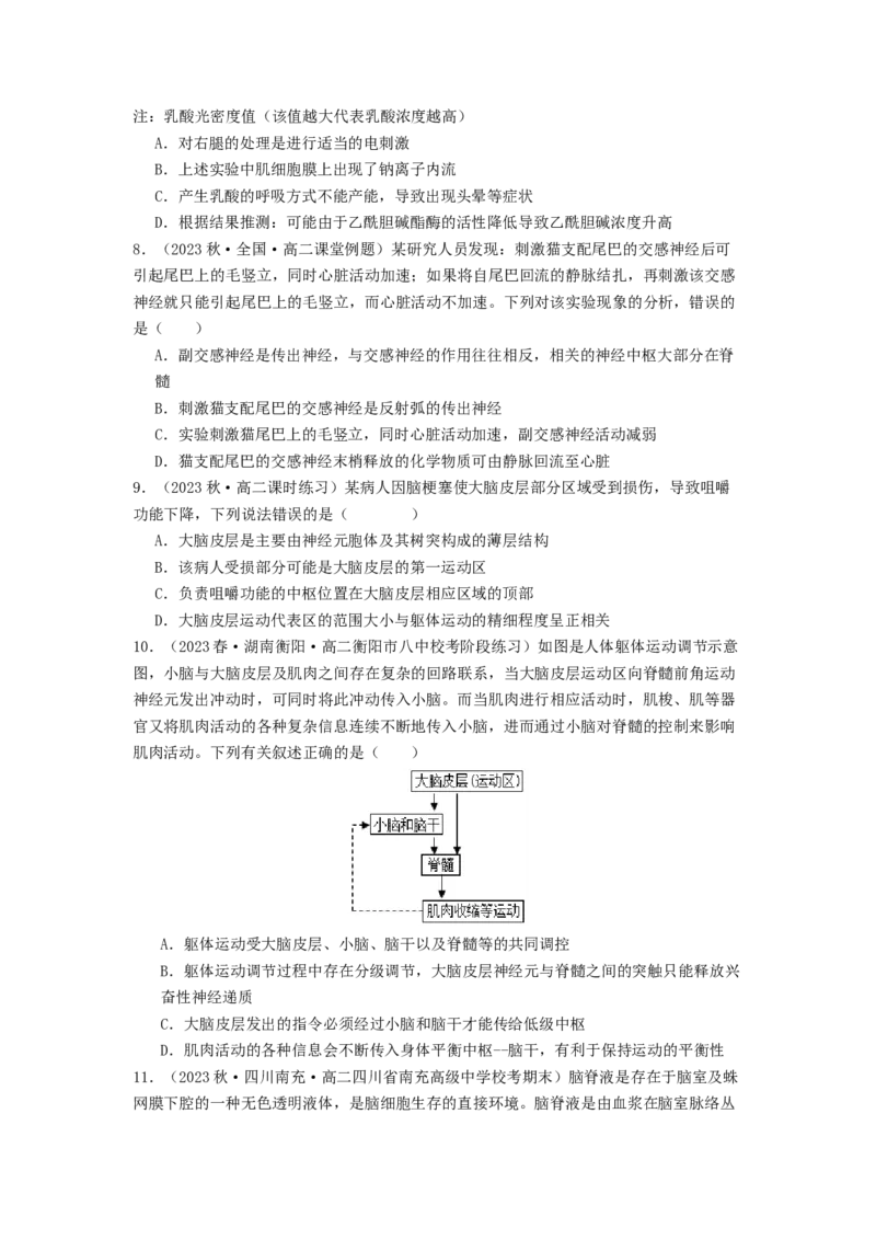 专题16内环境稳态和神经调节（原卷版）_通用版（老高考）复习资料_2024年复习资料_完备战2024年高考生物一轮复习抢分特训（全国通用）