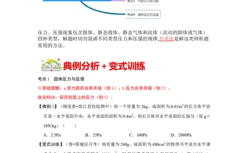 专题02压力、压强的现象及辨析（原卷版）_初中全科电子版试卷练习试题_物理_8年级下册物理试题_人教版物理八年级下专项练习（029份）