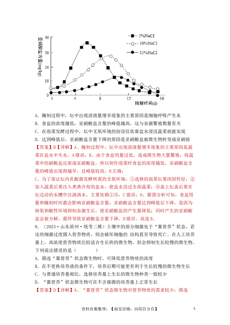 专题15发酵技术与微生物的实验室培养（解析版）_新高考复习资料_2024年新高考复习资料_一轮复习资料_完备战2024年高考生物一轮复习重难点突破讲解与训练（新教材）
