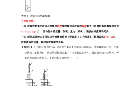 专题03浮力的现象和应用（原卷版）_初中全科电子版试卷练习试题_物理_8年级下册物理试题_人教版物理八年级下专项练习（029份）