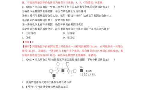专题16基因在染色体上、伴性遗传和人类遗传病（精练）（解析版）_新高考复习资料_2024年新高考复习资料_一轮复习资料_完备战2024年高考生物一轮复习串讲精练（新高考专用）_精练