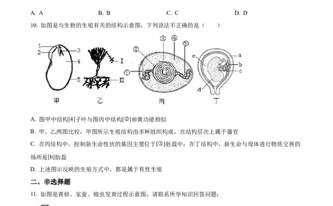2八年级上学期期末生物试题（原卷版）_初中全科电子版试卷练习试题_生物_生物8上练习_人教生物8年级上期末试卷10份